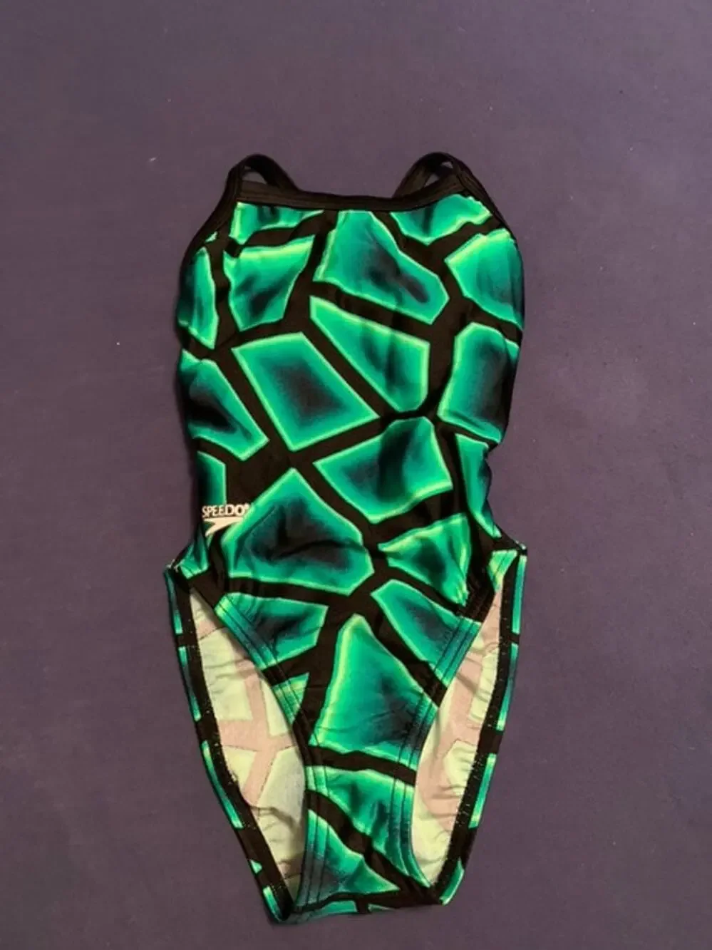 Speedo Girls Youth Swimsuit Size 20 Green Black